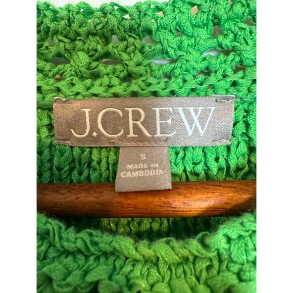 J.Crew High-Neck Kelly Green Textured Pointelle Sweater Tank Small - Picture 4 of 6